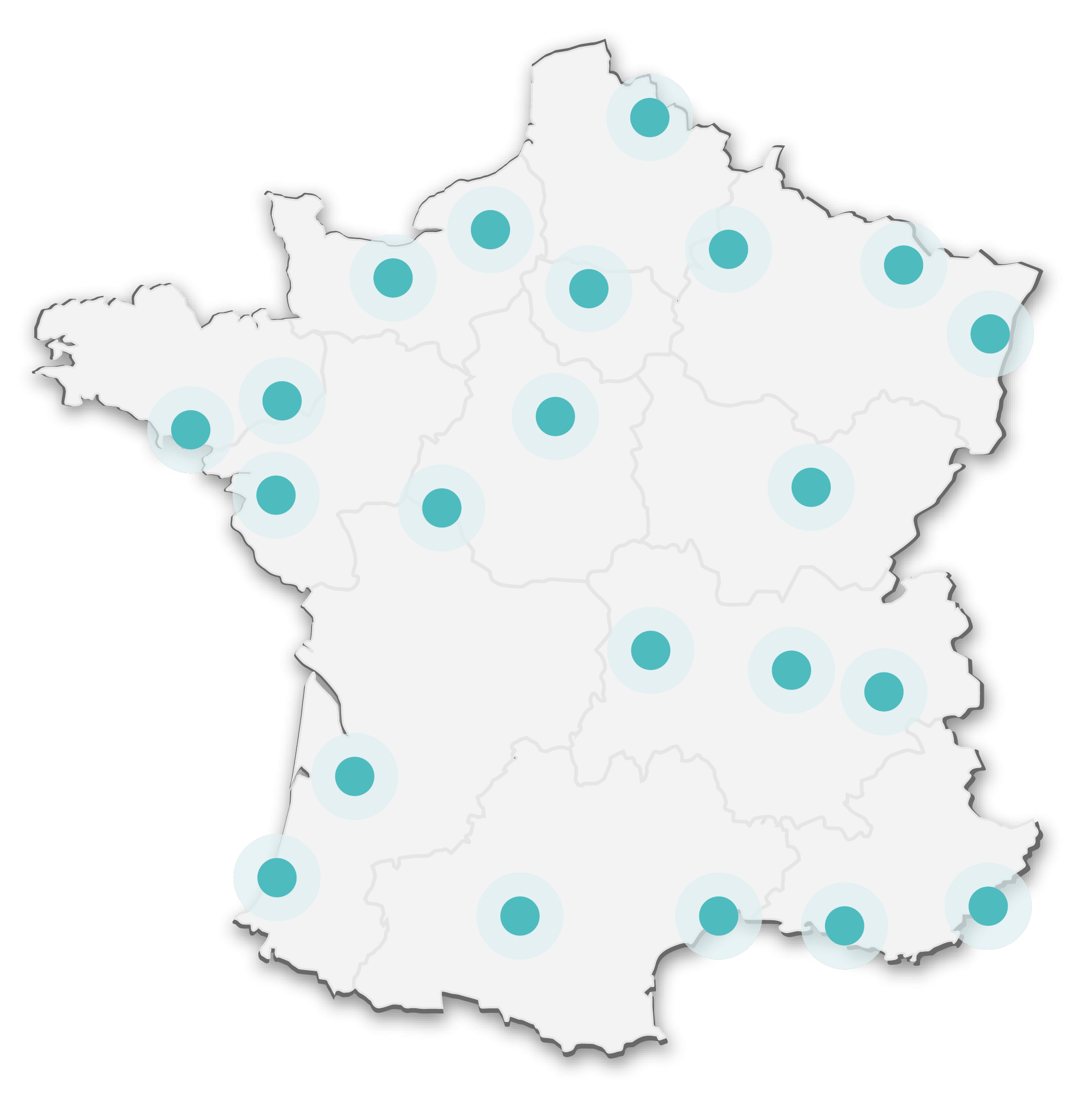 Carte des agences de Selexium en France